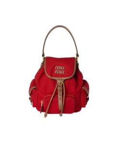MIU MIU Canvas and leather backpack