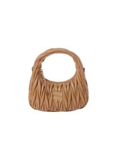 MIU MIU Wander matelassé nappa leather hobo bag