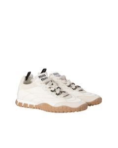 MIU MIU Tyre technical fabric and suede sneakers