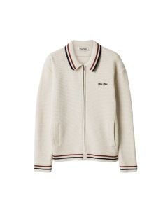 MIU MIU Cotton knit zipper cardigan