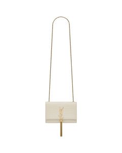 YSL KATE SMALL TASSEL IN CROCODILE-EMBOSSED LEATHER