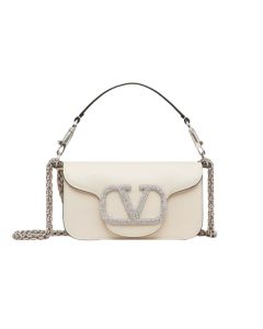 VALENTINO GARAVANI LOCÒ SMALL SHOULDER BAG WITH JEWEL LOGO