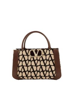 Valentino SMALL VLOGO SIGNATURE TOILE ICONOGRAPHE HANDBAG
