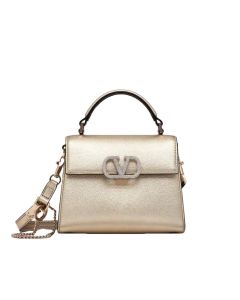 Valentino MINI VSLING HANDBAG IN METALLIC GRAINY CALFSKIN