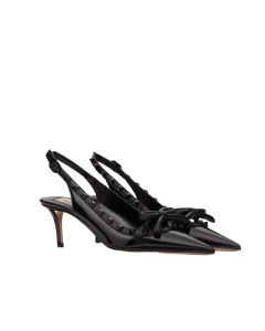 Valentino ROCKSTUD BOW SLINGBACK PUMP IN PATENT LEATHER WITH MATCHING STUDS 