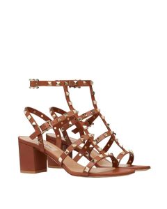 Valentino ROCKSTUD CALFSKIN ANKLE STRAP SANDAL