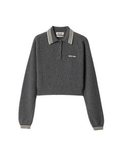 MIU MIU Wool and cashmere polo sweater