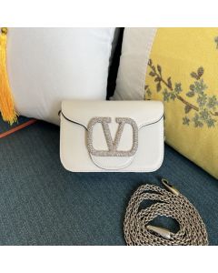 VALENTINO GARAVANI LOCÒ SMALL SHOULDER BAG WITH JEWEL LOGO
