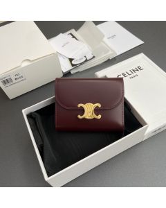 Celine SMALL FLAP WALLET TRIOMPHE IN SHINY CALFSKIN