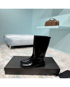 YSL HUNT boots in glazed leather