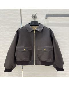 Celine loose aviator blouson jacket in soft lambskin