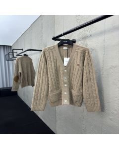 Celine cable-knit triomphe cardigan in cashmere