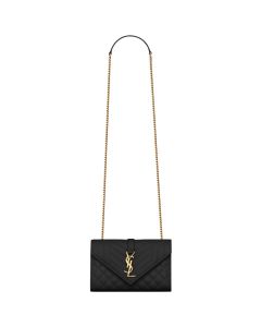 YSL ENVELOPE SMALL IN QUILTED GRAIN DE POUDRE EMBOSSED LEATHER