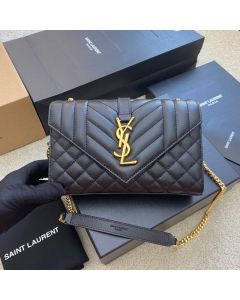 YSL ENVELOPE SMALL IN QUILTED GRAIN DE POUDRE EMBOSSED LEATHER