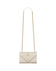 YSL ENVELOPE SMALL IN QUILTED GRAIN DE POUDRE EMBOSSED LEATHER