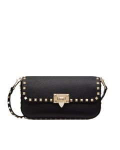 VALENTINO GARAVANI ROCKSTUD GRAINY CALFSKIN SHOULDER BAG