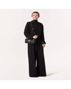 VALENTINO GARAVANI ROCKSTUD GRAINY CALFSKIN SHOULDER BAG