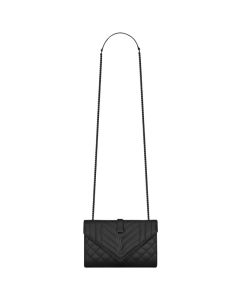 YSL ENVELOPE SMALL IN QUILTED GRAIN DE POUDRE EMBOSSED LEATHER