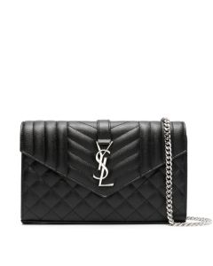 YSL ENVELOPE SMALL IN QUILTED GRAIN DE POUDRE EMBOSSED LEATHER