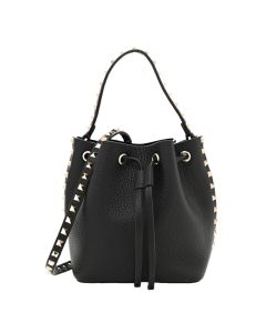 Valentino ROCKSTUD GRAINY CALFSKIN BUCKET BAG
