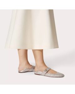 Valentino VLOGO LOCKER MARY JANE BALLERINA WITH CRYSTALS