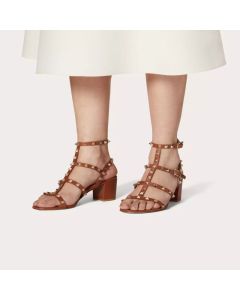 Valentino ROCKSTUD CALFSKIN ANKLE STRAP SANDAL