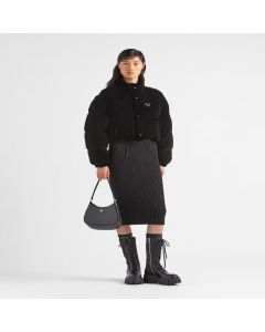 Prada Convertible cropped velvet down jacket