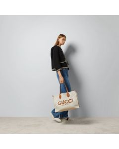 Large tote bag with Gucci print