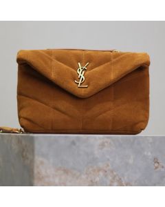 YSL Toy PUFFER in quilted suede