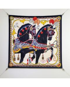 Hermès Harnais de Coeur scarf 90
