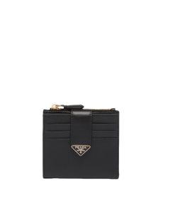 Prada Small Saffiano and smooth leather wallet
