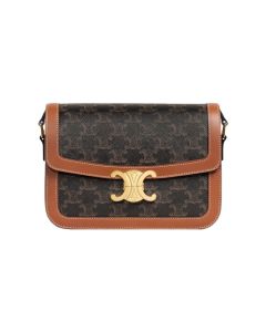 Celine Classique Triomphe Bag in Triomphe Canvas and Calfskin