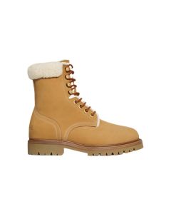 CELINE KURT LACE-UP MID BOOT in NUBUCK CALFSKIN AND SHEARLING
