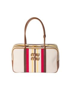 MIU MIU Beau canvas and leather bag