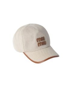 Miu Miu Canvas and leather baseball cap