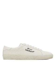 YSL court classic sl/06 embroidered sneakers in canvas and leather