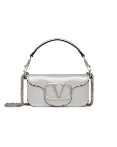 SMALL VALENTINO GARAVANI LOCÒ METALLIC CALFSKIN SHOULDER BAG