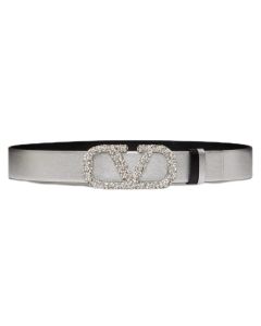 Valentino REVERSIBLE VLOGO SIGNATURE BELT IN METALLIC CALFSKIN