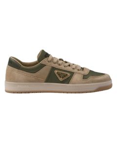 Prada Downtown delavé suede and Re-Nylon sneakers