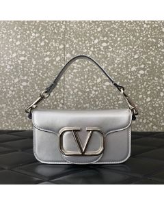 SMALL VALENTINO GARAVANI LOCÒ METALLIC CALFSKIN SHOULDER BAG