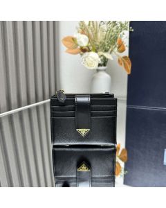 Prada Small Saffiano and smooth leather wallet