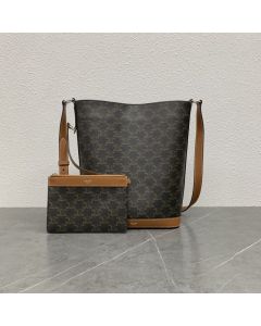 Celine Bucket in Triomphe canvas and calfskin