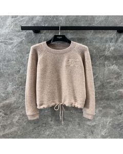 Celine triomphe crew neck sweater in wool and cashmere