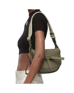 LOEWE Small Gate Dual bag in soft calfskin and jacquard