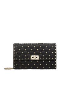 Valentino ROCKSTUD SPIKE NAPPA LEATHER CROSSBODY CLUTCH BAG