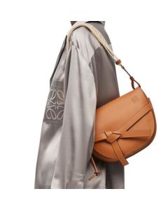 LOEWE Small Gate Dual bag in soft calfskin and jacquard