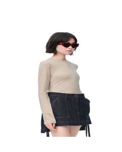 LOEWE Long sleeve top in stretch wool