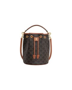 Celine CLARA BAG IN TRIOMPHE CANVAS & CALFSKIN
