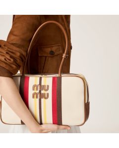 MIU MIU Beau canvas and leather bag