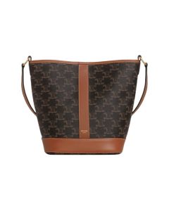 Celine SMALL BUCKET IN TRIOMPHE CANVAS AND CALFSKIN